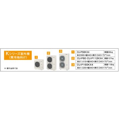 画像2: 徳島・香川・高知・愛媛・業務用エアコン　パナソニック　寒冷地向けエアコン　天井ビルトインカセット形　PA-P56F4KXN　P56形 （2.3HP）　Kシリーズ　シングル　三相200V　寒冷地向けパッケージエアコン